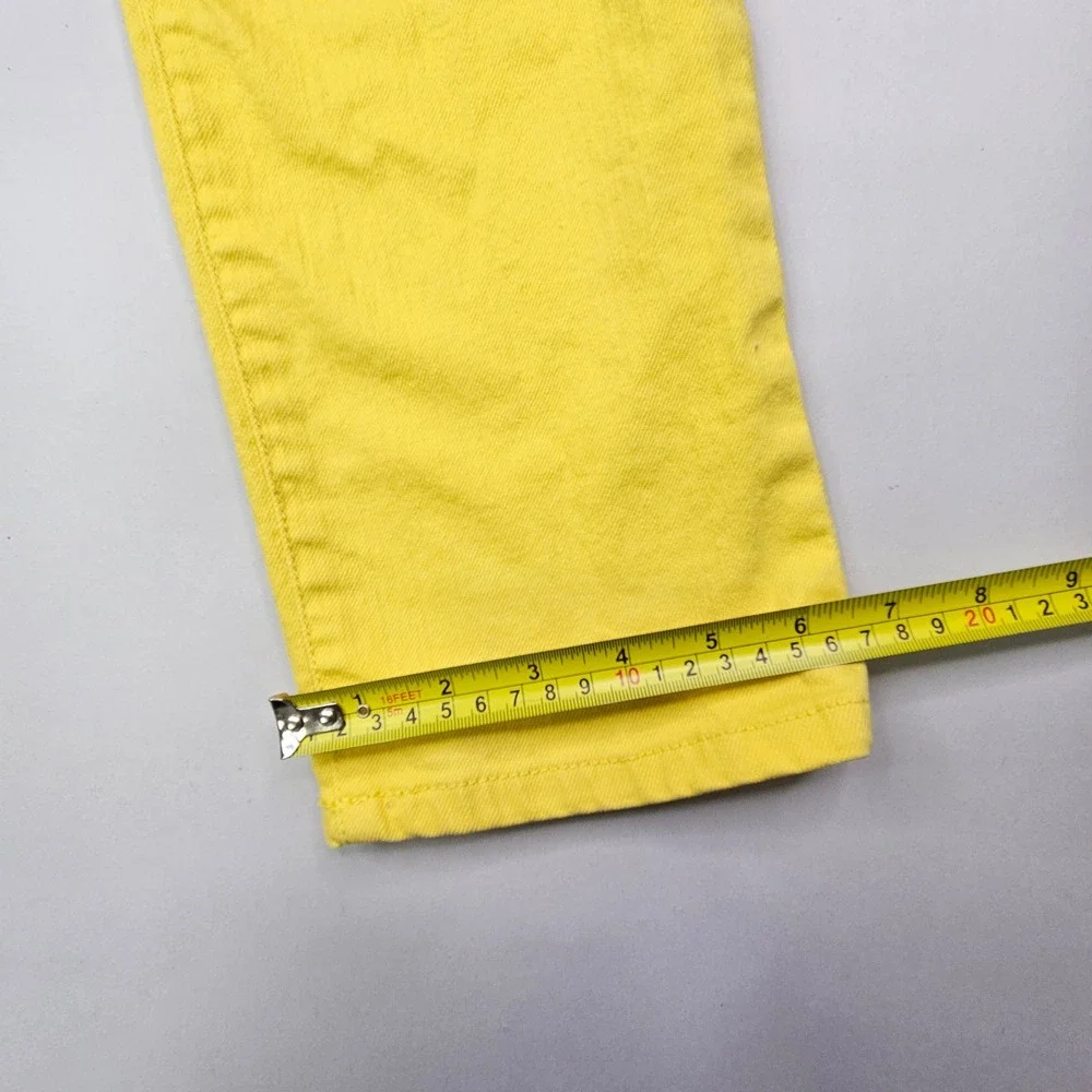Lauren Jeans Co Ralph Lauren Pants Women 8 Yellow Straight Leg Cotton Blend